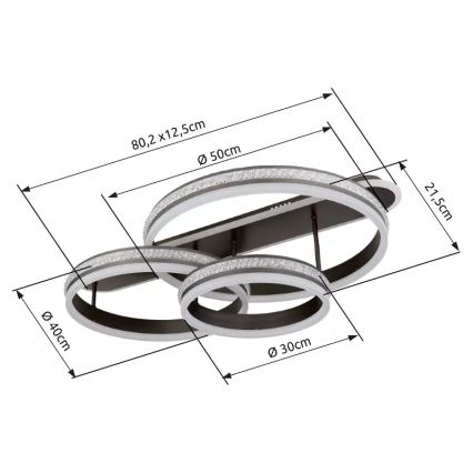 Globo - LED Stmívatelné stropní svítidlo LED/75W/230V 2700K-6000K + dálkové ovládání