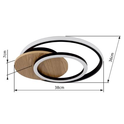 Globo - LED Stropní svítidlo LED/24W/230V černá