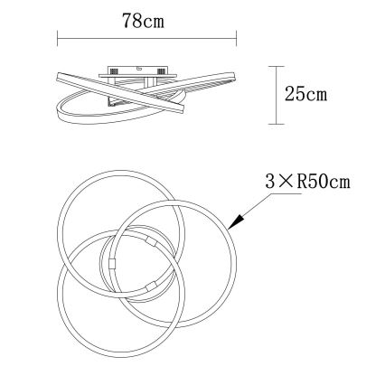 Globo - LED Stmívatelné stropní svítidlo LED/75W/230V 2700-6000K pr. 78 cm + dálkové ovládání