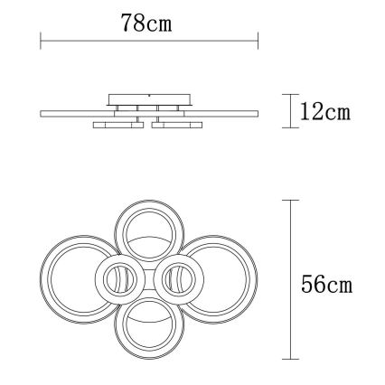 Globo - LED Stmívatelné stropní svítidlo LED/60W/230V 2700-6000K 56x78 cm antracit + dálkové ovládání