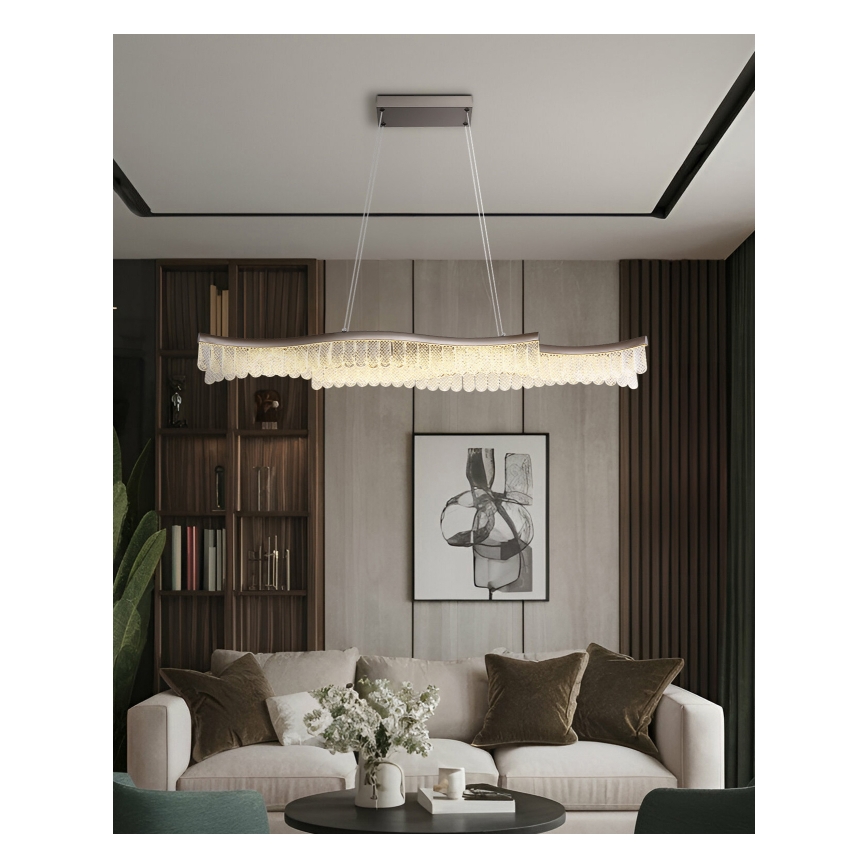 Globo - LED Lustr na lanku LED/35W/230V 3200K matný chrom