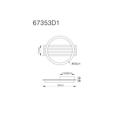 Globo - LED Stropní svítidlo LED/12W/230V 3000K 30x34 cm