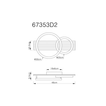 Globo - LED Stropní svítidlo LED/18W/230V 3000K 30x48 cm