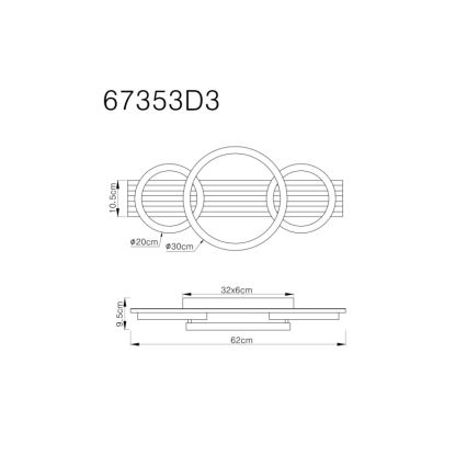 Globo - LED Stropní svítidlo LED/24W/230V 3000K 30x62 cm