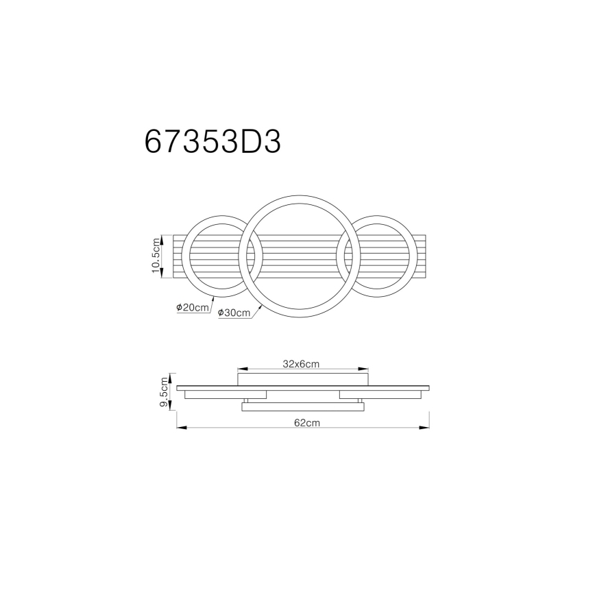 Globo - LED Stropní svítidlo LED/24W/230V 3000K 30x62 cm