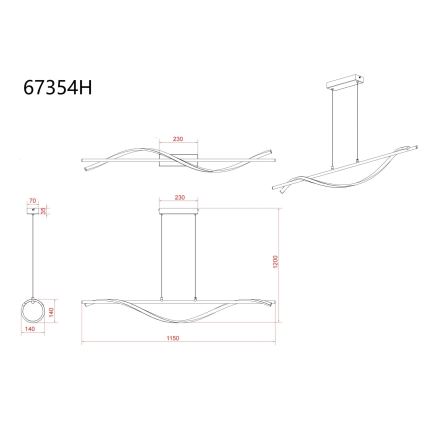 Globo - LED Lustr na lanku LED/30W/230V 3000K