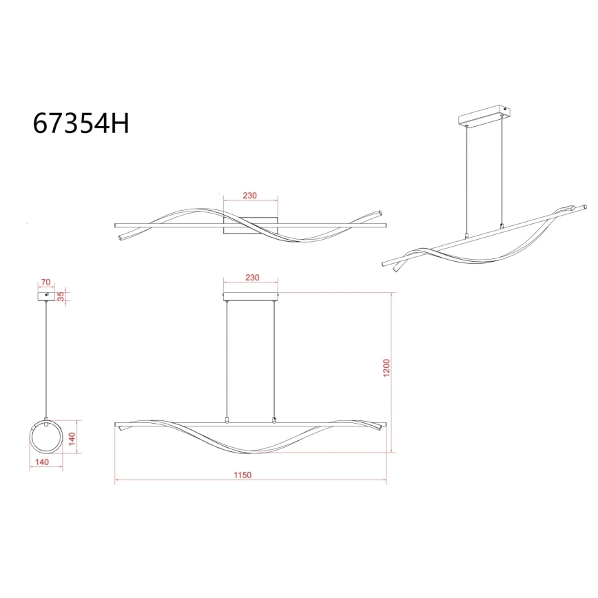 Globo - LED Lustr na lanku LED/30W/230V 3000K