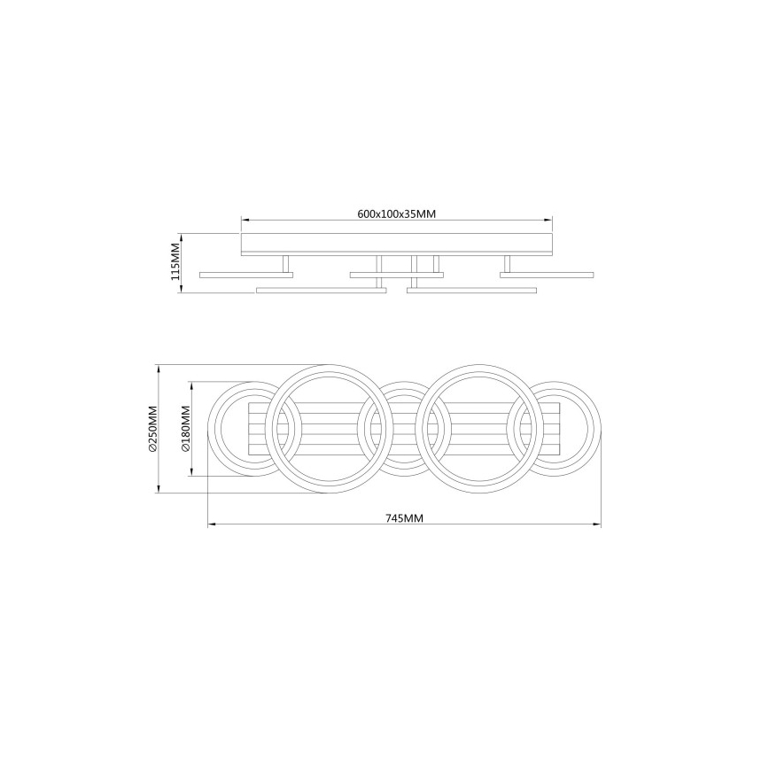 Globo - LED Stropní svítidlo LED/34W/230V 3000/4200/600K 25x74,5 cm