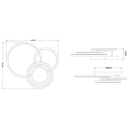 Globo - LED Stropní svítidlo LED/40W/230V 3000K 49x39 cm