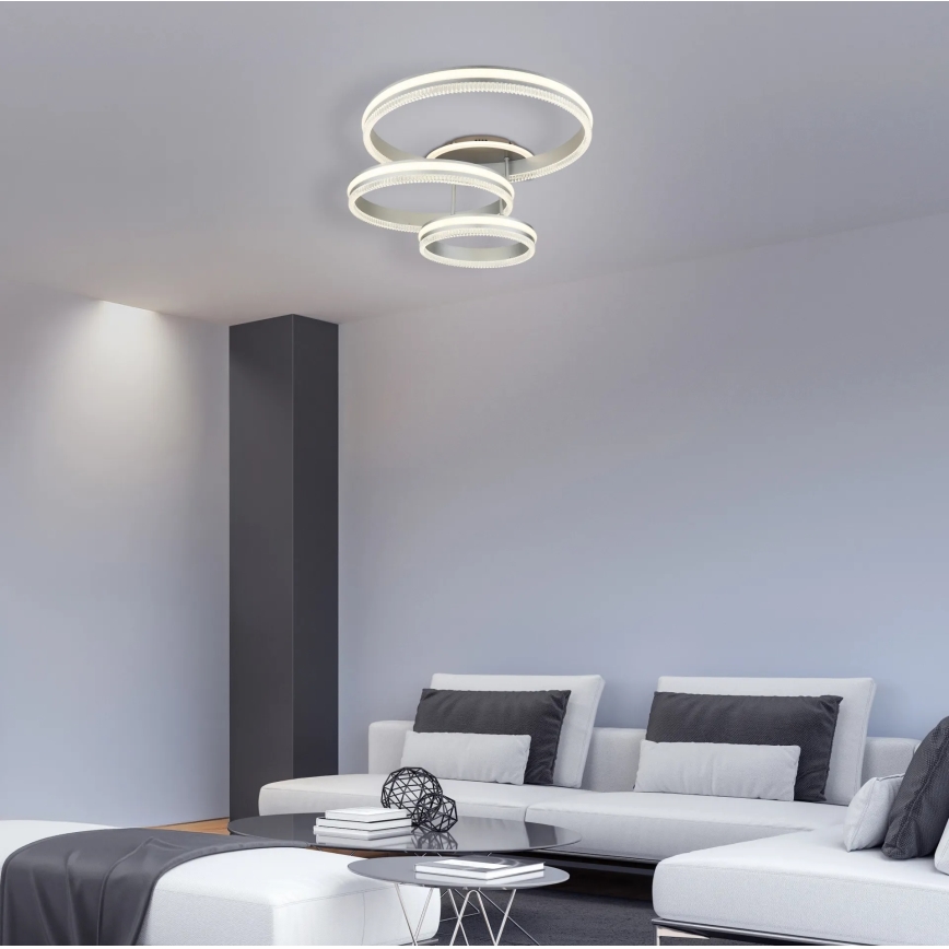 Globo - LED Stmívatelné stropní svítidlo LED/72W/230V 2700-6000K stříbrná + dálkové ovládání
