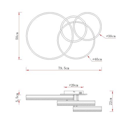 Globo - LED Stmívatelné stropní svítidlo LED/72W/230V 2700-6000K stříbrná + dálkové ovládání