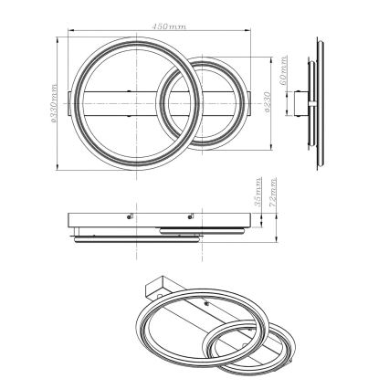 Globo - LED Stropní svítidlo LED/30W/230V 3000K 33x45 cm
