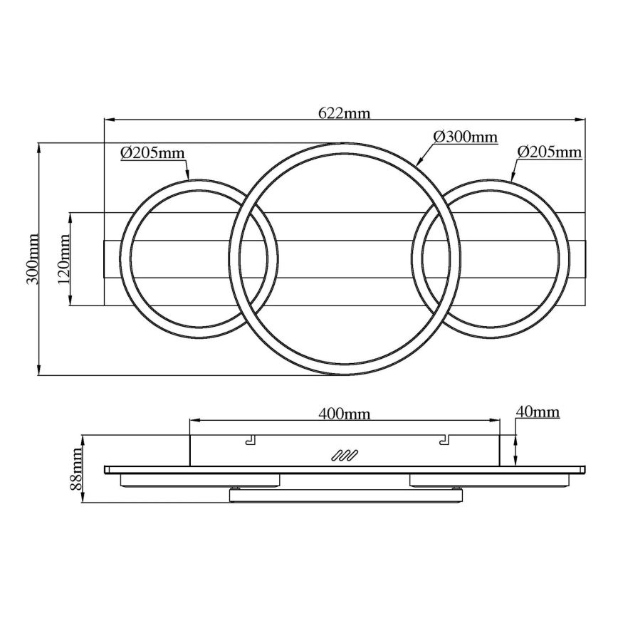 Globo - LED Stropní svítidlo LED/40W/230V 4000K 30x62,2 cm