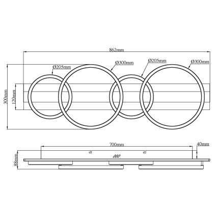 Globo - LED Stropní svítidlo LED/55W/230V 4000K 30x86,2 cm