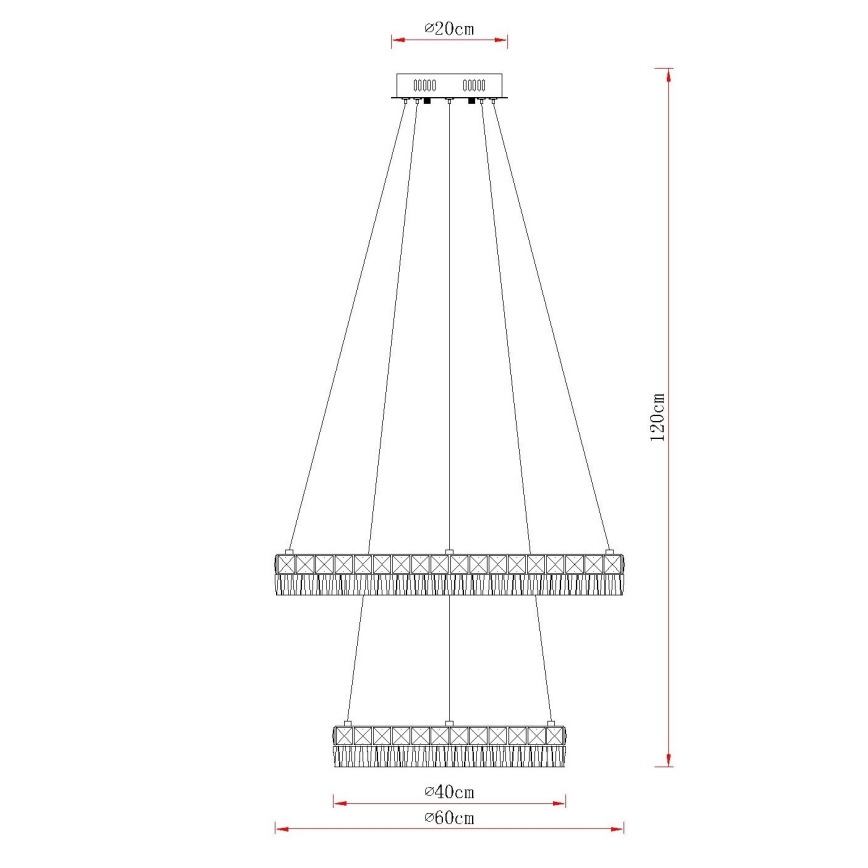 Globo - LED Stmívatelný lustr na lanku LED/60W/230V 2700-6000K čirá + dálkové ovládání