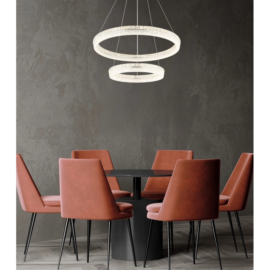 Globo - LED Stmívatelný lustr na lanku LED/72W/230V 2700-6000K čirá + dálkové ovládání