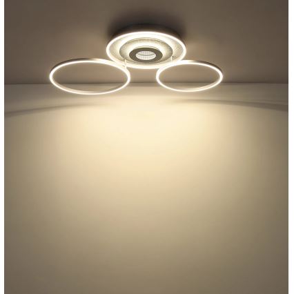 Globo - LED Stmívatelné stropní svítidlo LED/40W/230V 2700-6500K 57x99,2 cm stříbrná + dálkové ovládání