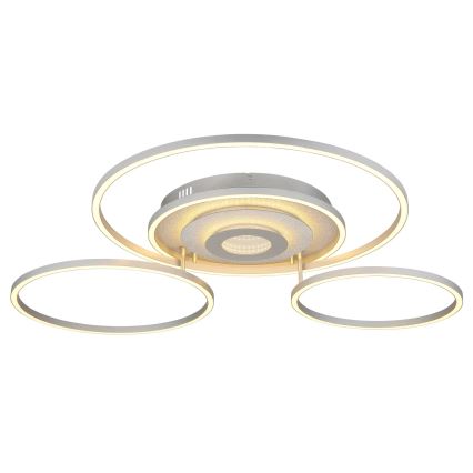 Globo - LED Stmívatelné stropní svítidlo LED/60W/230V 2700-6500K 80,8x99,2 cm stříbrná + dálkové ovládání