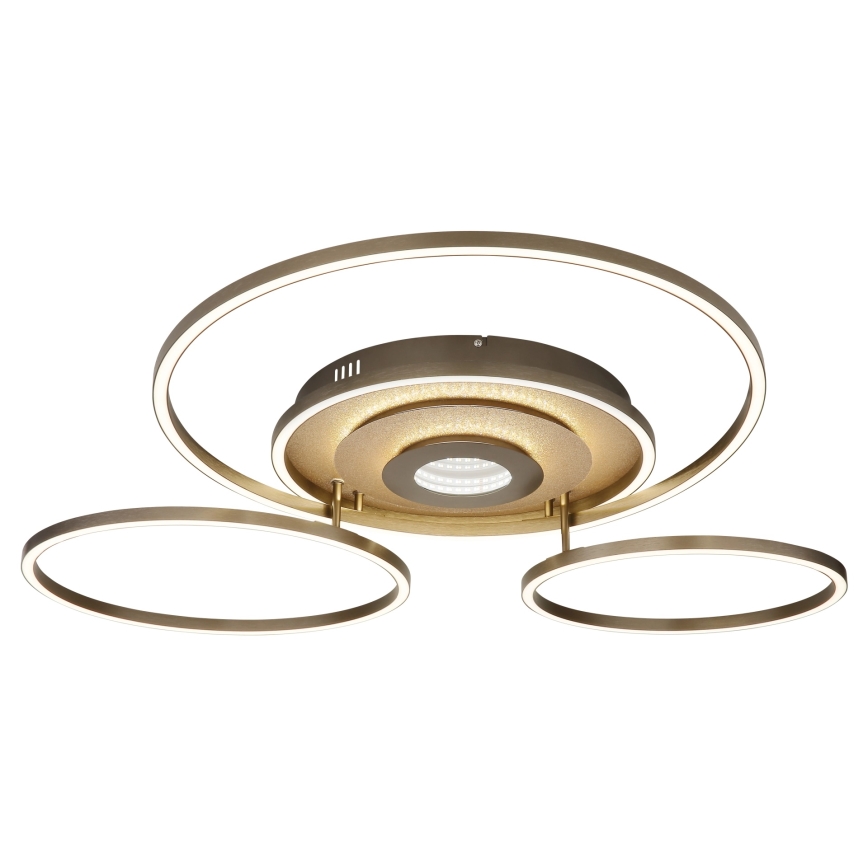 Globo - LED Stmívatelné stropní svítidlo LED/60W/230V 2700-6500K 80,8x99,2 cm mosaz + dálkové ovládání