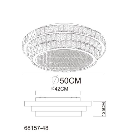 Globo - LED Stmívatelné stropní svítidlo LED/48W/230V 2700-6000K pr. 50 cm bílá + dálkové ovládání
