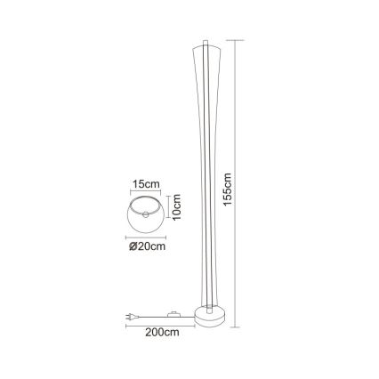 Globo - LED Stojací lampa LED/48W/230V 2700/4000/6000K