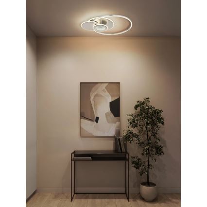 Globo - LED Stmívatelné stropní svítidlo LED/24W/230V 2700-6500K 45x56 cm stříbrná + dálkové ovládání