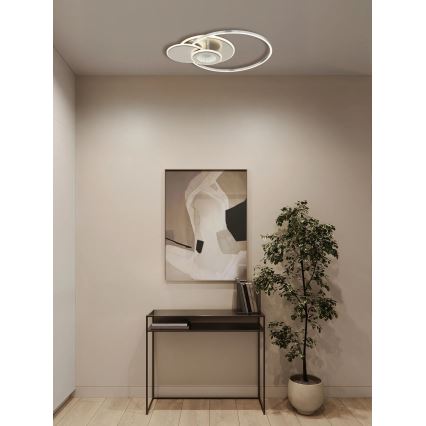 Globo - LED Stmívatelné stropní svítidlo LED/24W/230V 2700-6500K 45x56 cm stříbrná + dálkové ovládání