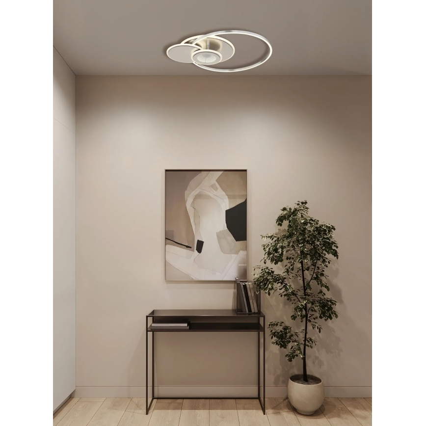Globo - LED Stmívatelné stropní svítidlo LED/24W/230V 2700-6500K 45x56 cm stříbrná + dálkové ovládání