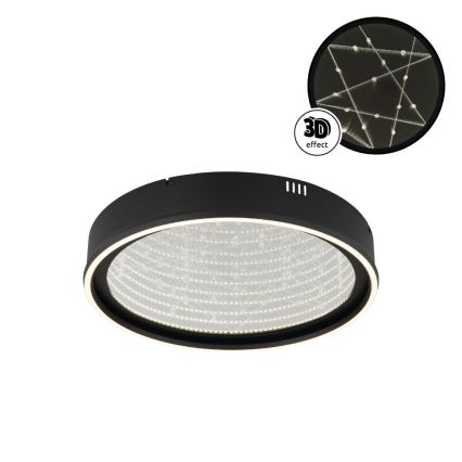 Globo - LED Stmívatelné stropní svítidlo LED/40W/230V 2700-6500K pr. 51,5 cm černá + dálkové ovládání