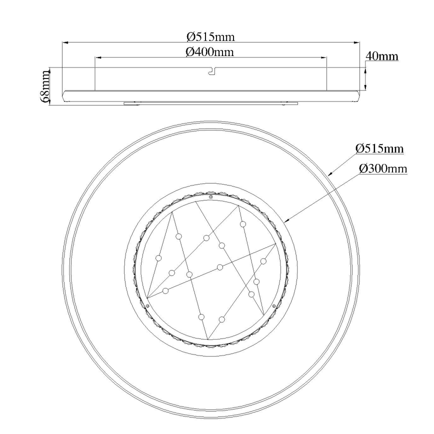 Globo - LED Stropní svítidlo LED/40W/230V 3000/4000/6000K pr. 51,5 cm černá