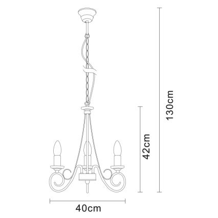 Globo 69003-3 - Lustr na řetězu TRUNCATUS 3xE14/40W/230V