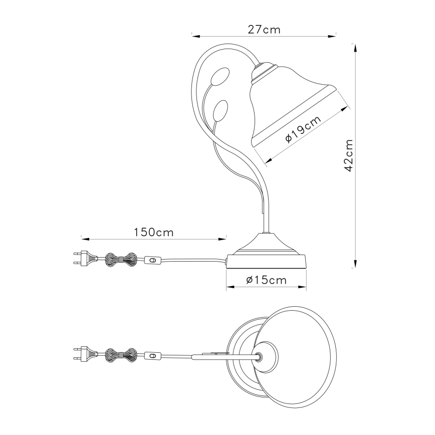 Globo - Stolní lampa 1xE27/60W/230V