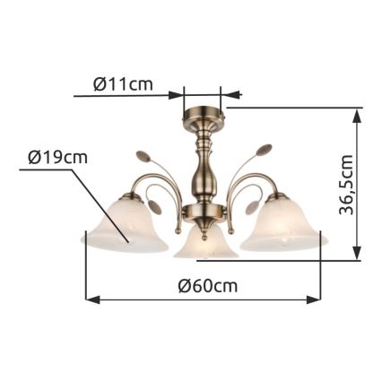 Globo - Stropní svítidlo 3xE27/60W/230V