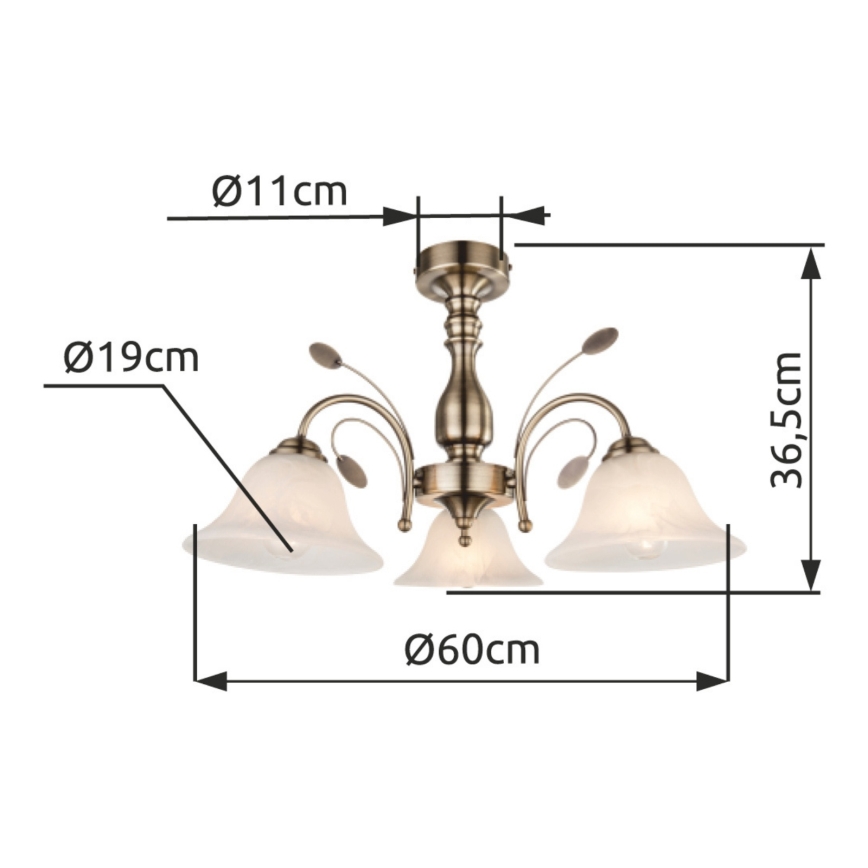 Globo - Stropní svítidlo 3xE27/60W/230V