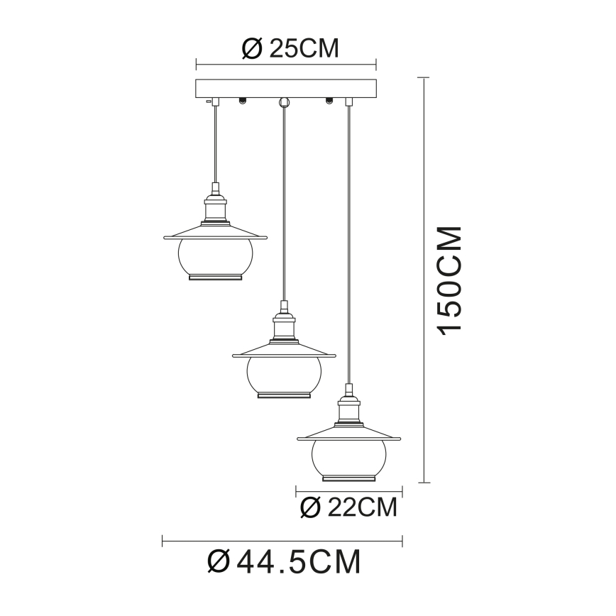 Globo - Závěsné svítidlo 3xE27/60W/230V