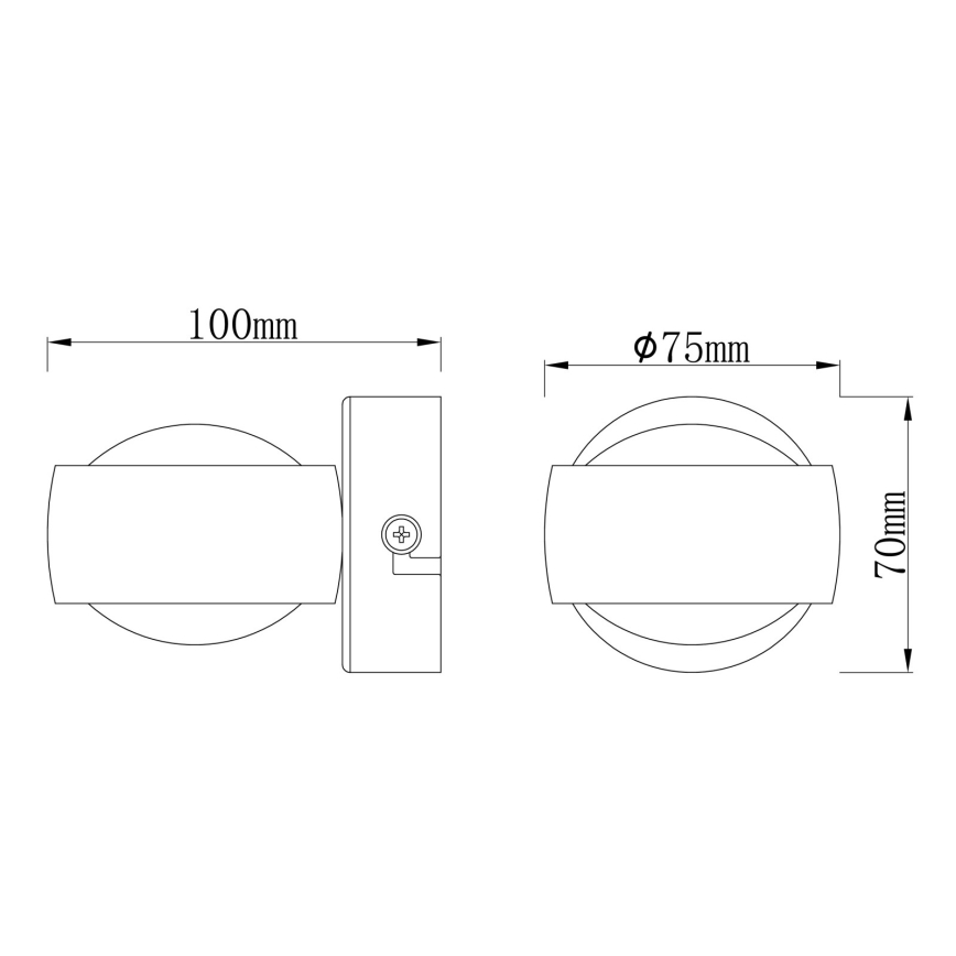 Globo - LED Nástěnné svítidlo LED/7W/230V 3000K matný chrom