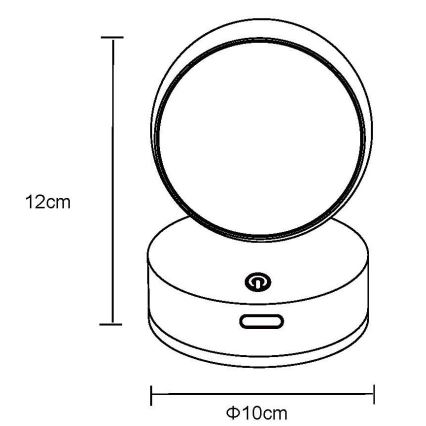 Globo - LED Stmívatelné nabíjecí dotykové nástěnné svítidlo LED/1,4W/5V 1800 mAh černá