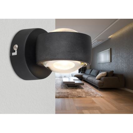 Globo - LED Nástěnné svítidlo LED/7W/230V 3000K černá