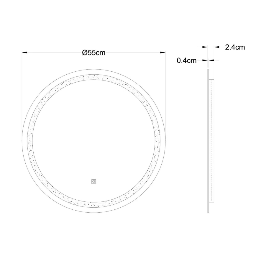 Globo - LED Stmívatelné nástěnné zrcadlo s podsvícením LED/10W/230V 4000K pr. 55 cm