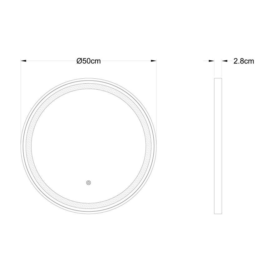 Globo - LED Stmívatelné nástěnné zrcadlo s podsvícením LED/10W/230V 2700/4000/6500K pr. 50 cm