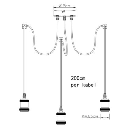 Globo A32-3 - Lustr na lanku OLIVER 3xE27/40W/230V pavouk