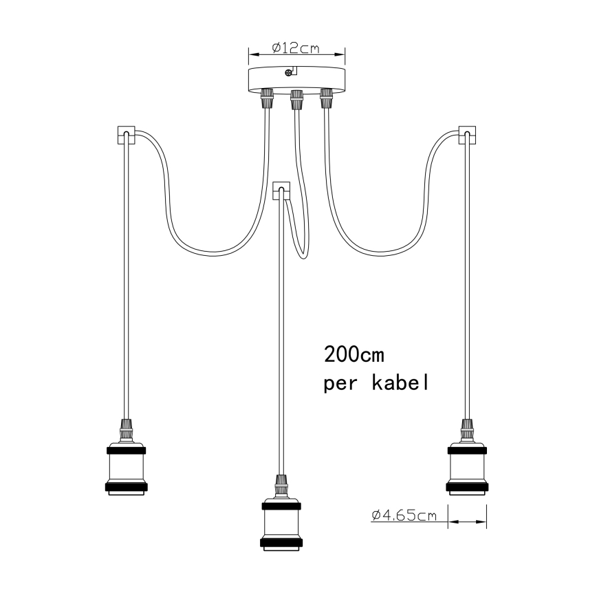 Globo A32-3 - Lustr na lanku OLIVER 3xE27/40W/230V pavouk