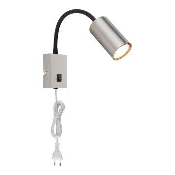 Globo - Flexibilní nástěnná lampa 1xGU10/25W/230V černá/matný chrom