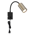 Globo - Flexibilní nástěnná lampa 1xGU10/25W/230V černá/mosaz