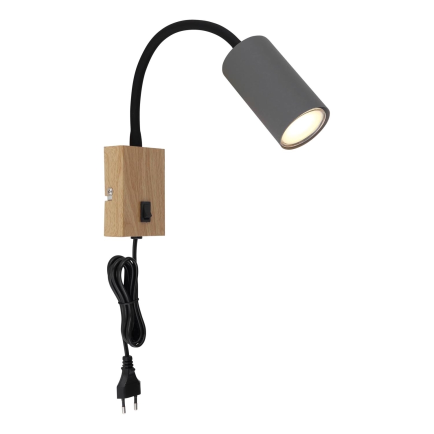 Globo - Flexibilní nástěnná lampa 1xGU10/25W/230V šedá/hnědá