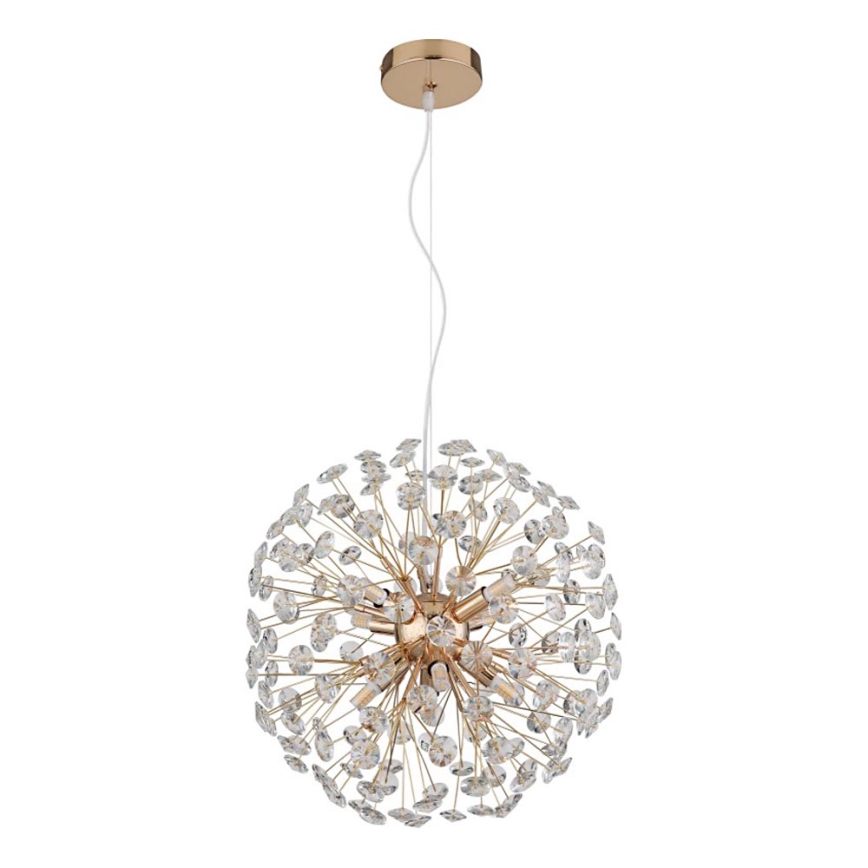 Globo - LED Lustr na lanku 8xG9/3,5W/230V pr. 40 cm zlatá