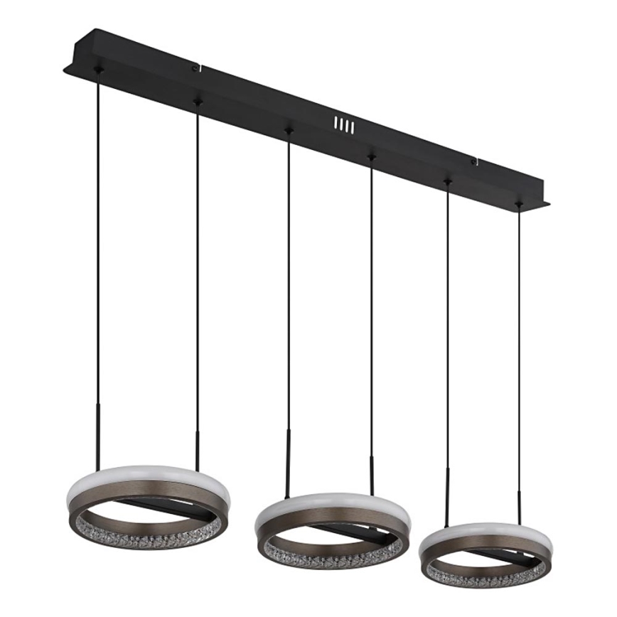 Globo - LED Lustr na lanku LED/40W/230V 3000/4000/6000K hnědá