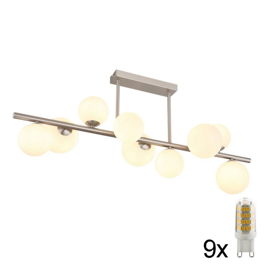 Globo - LED Lustr na tyči 9xG9/3W/230V matný chrom