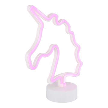 Globo - LED Neonová stolní dekorace LED/2W/3xAA jednorožec