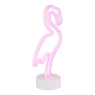 Globo - LED Neonová stolní dekorace LED/2W/3xAA plameňák